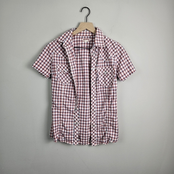 True Religion Plaid Snap Button Front Women’s Pocket Top XS - Picture 2 of 8